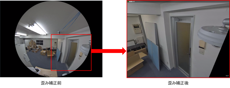 魚眼カメラの歪み補正機能 Sk Vms