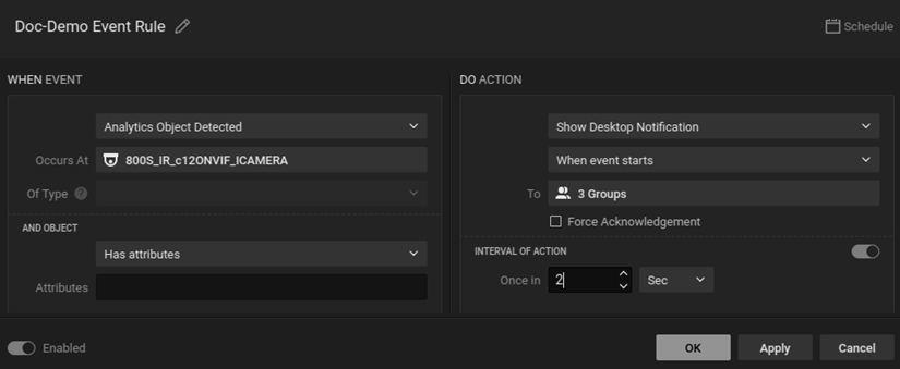 Analytics Object Detected